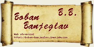 Boban Banjeglav vizit kartica